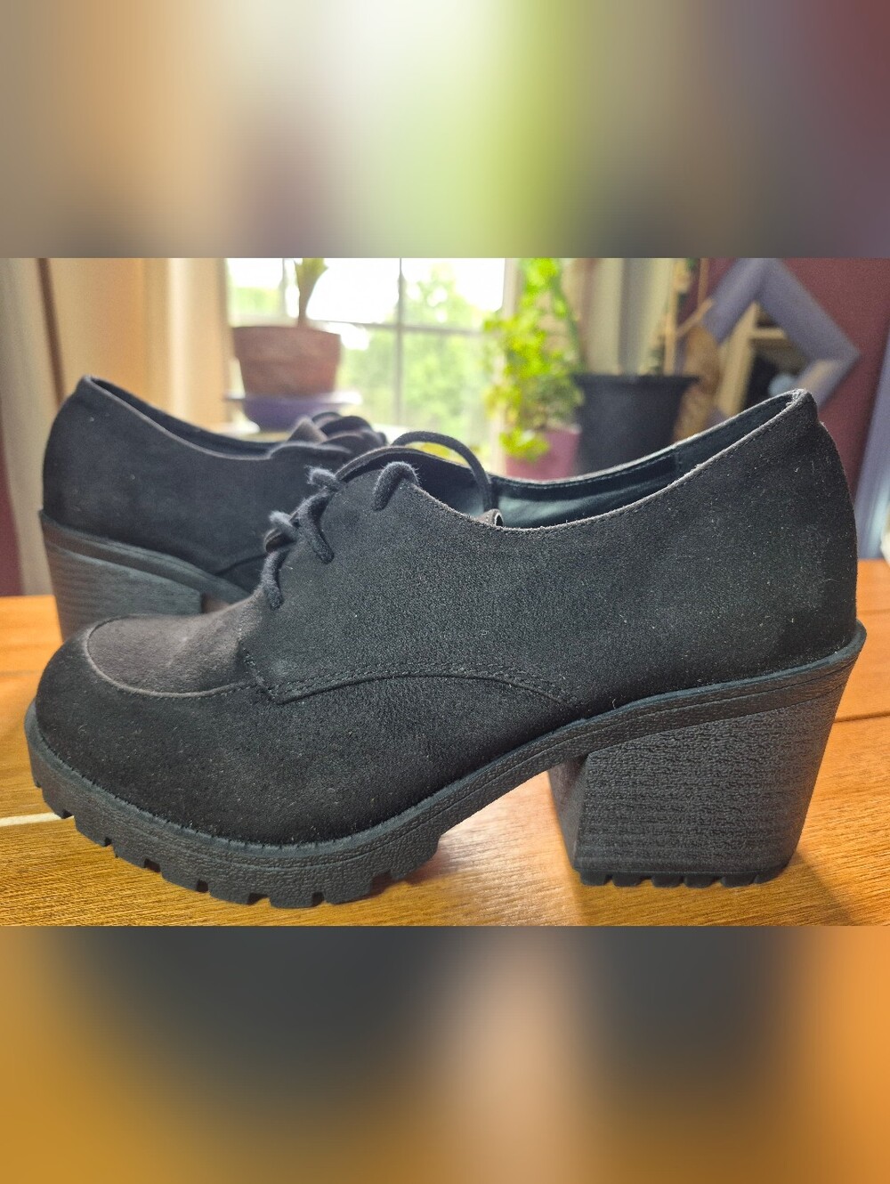 UNR8ED Women's Black Microsuede "Keeper" Oxfords - Size 8.5
